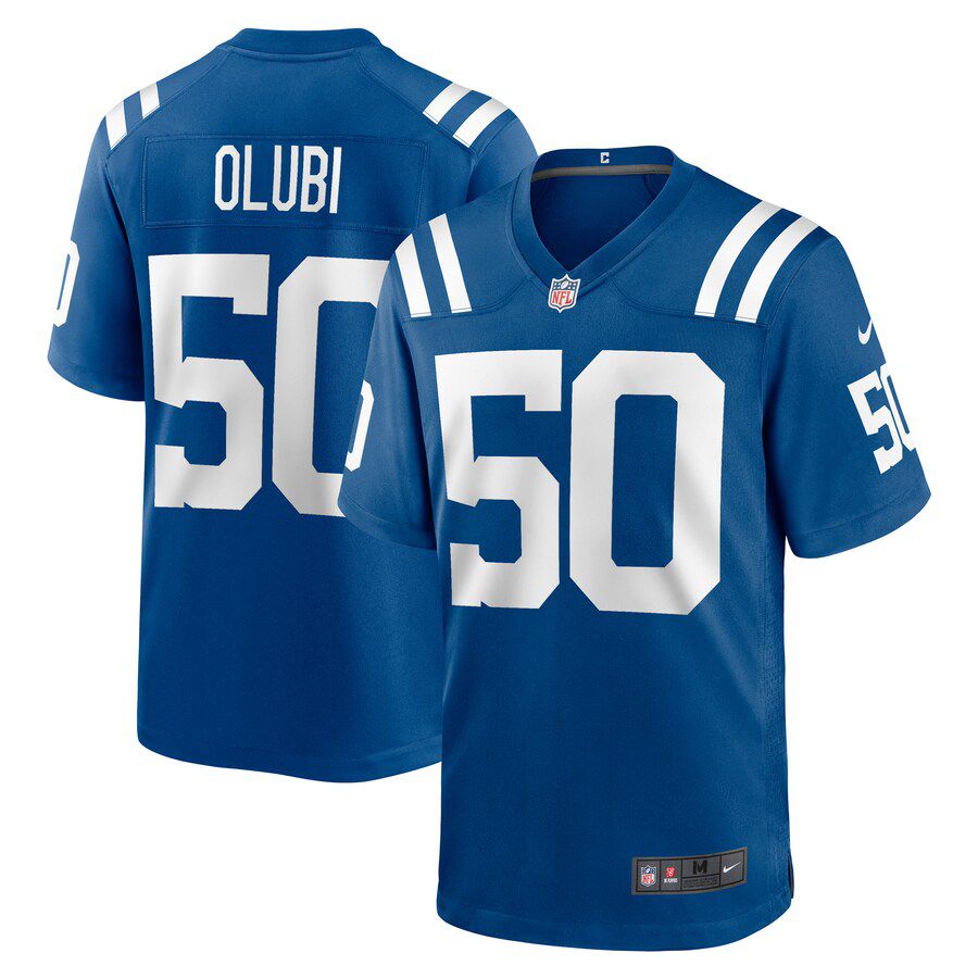 Men Indianapolis Colts #50 Segun Olubi Nike Royal Game Player NFL Jersey